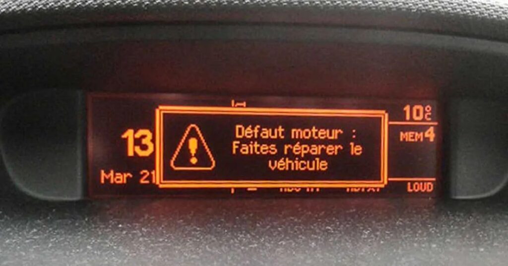 message defaut moteur faites réparer le véhicule